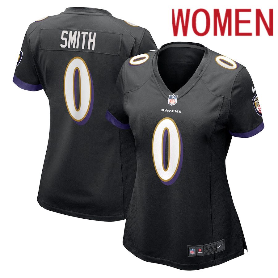 Women Baltimore Ravens 0 Roquan Smith Nike Black Team Game NFL Jersey